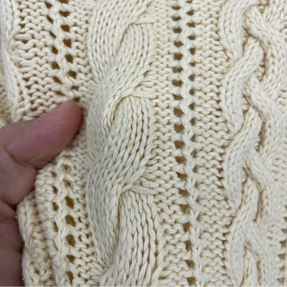VTG Y2K Lauren Ralph Lauren pullover Sweater LP Cable Knit old money Cottage‎